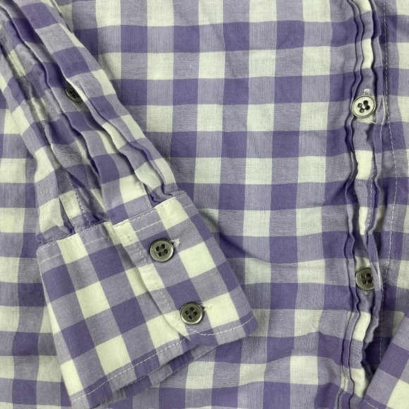 J Crew Button Up Shirt Womens Small Purple Plaid - Picture 5 of 9